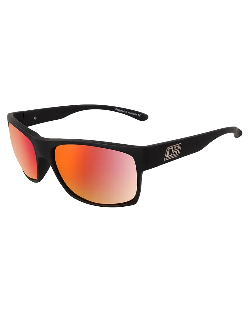 Satin Black/Grey with Red Fusion Furnace Polarized Sunglasses