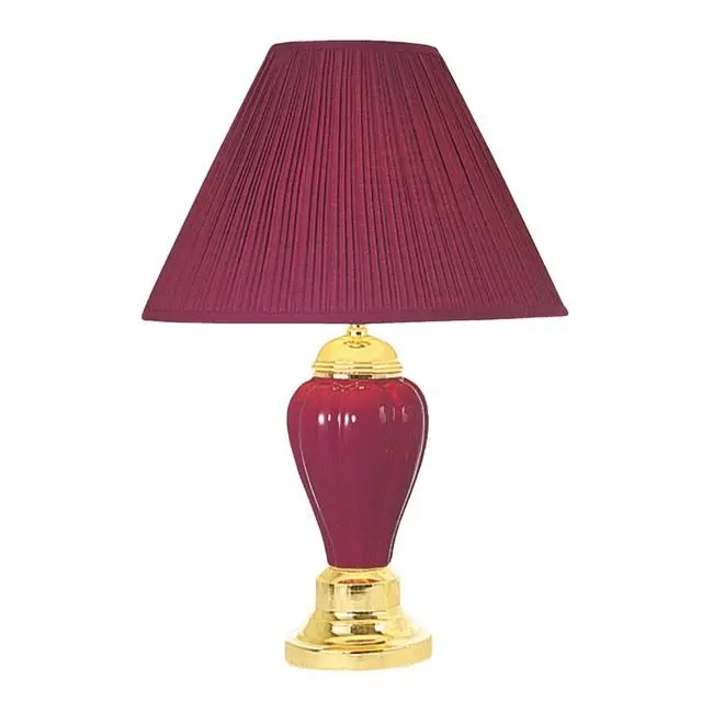 Scarlett Burgundy Table Lamp – Fabric Shade, 6 per Carton