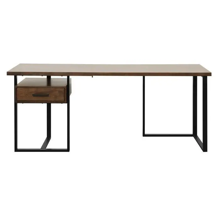 Sedley Walnut Return Desk – Reversible L-Shaped Workstation with Single Cabinet