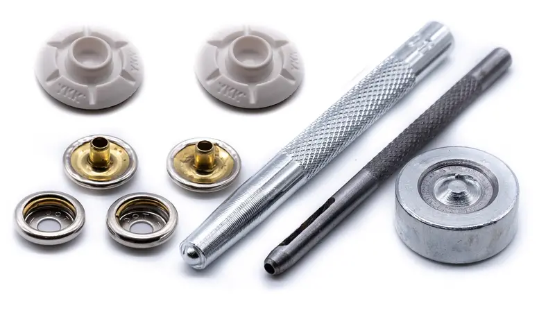Self-Adhesive YKK Snad Snap Kit – 25mm White Domed Stud for Lightweight Fabrics
