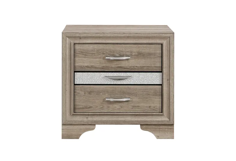 SEVILLE Natural Wood Nightstand – Warm-Tone Bedside Table with Drawer