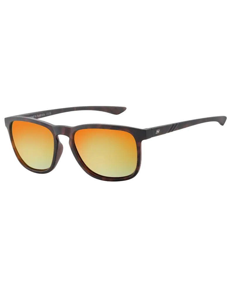 Shadow Polarized Sunglasses – Satin Tortoise Frame with Orange Accents