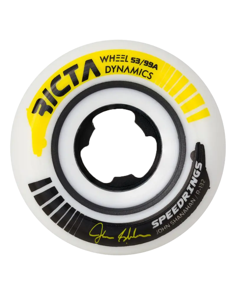 Shanahan Speedrings – 53mm Wide Skate Wheels (White/Black)