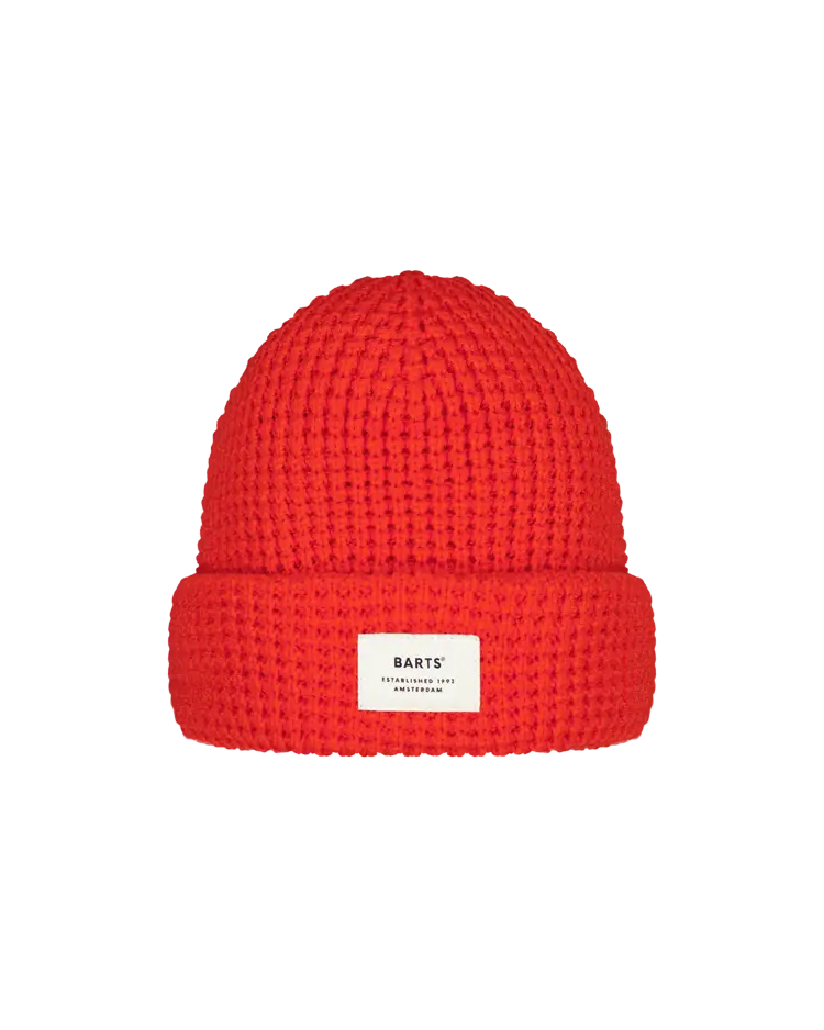 Shelbi Crochet-Style Beanie – Vibrant Orange