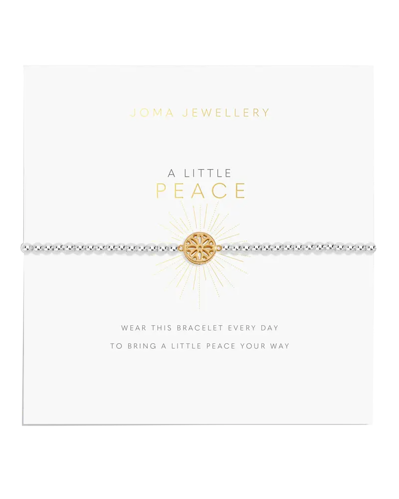 Silver & Gold Peace Symbol Bracelet – Calm & Intentional Design