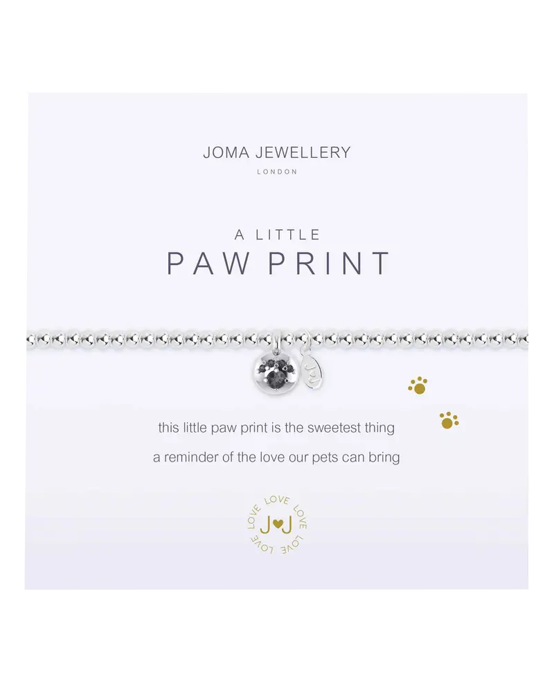 Silver Paw Print Charm Bracelet