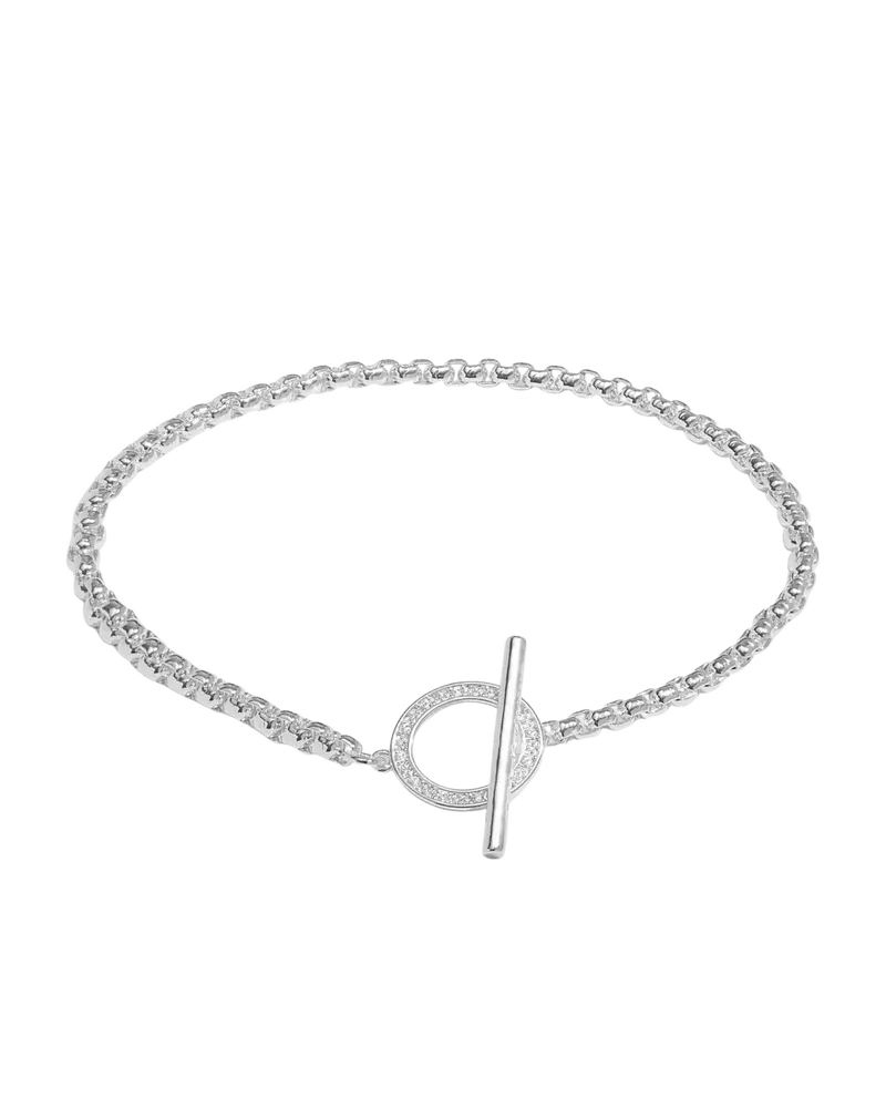 Silver-Plated Circle T-Bar Bracelet – Evermore Minimalist Jewelry