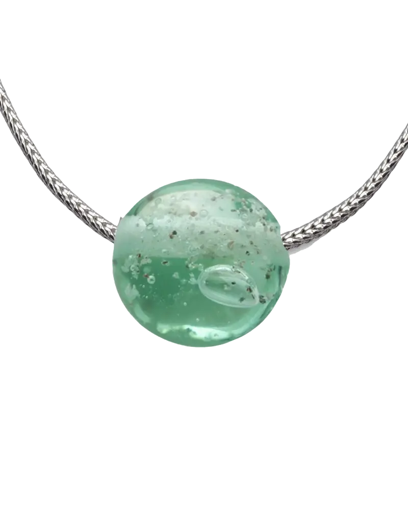 Silver Sand Pebble Pendant Necklace