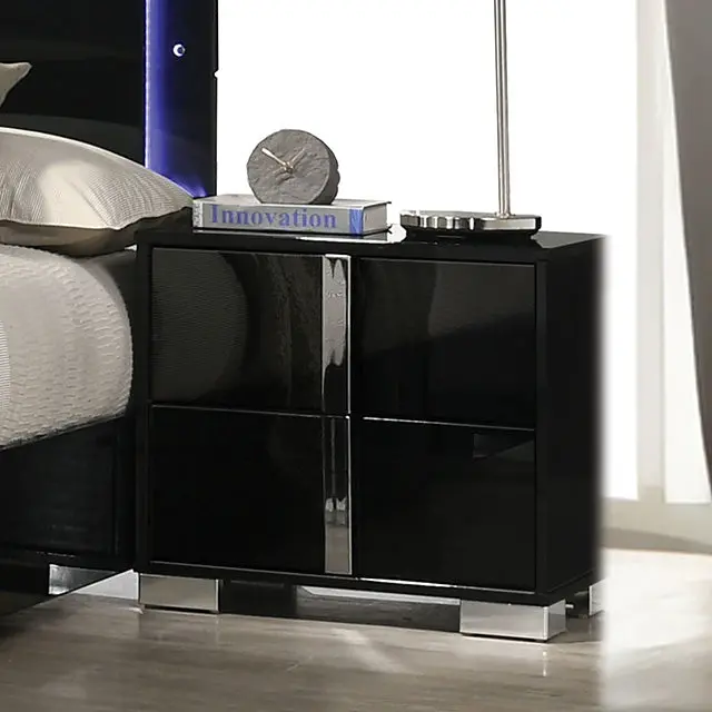 Sinistra Contemporary Nightstand – Wood Finish