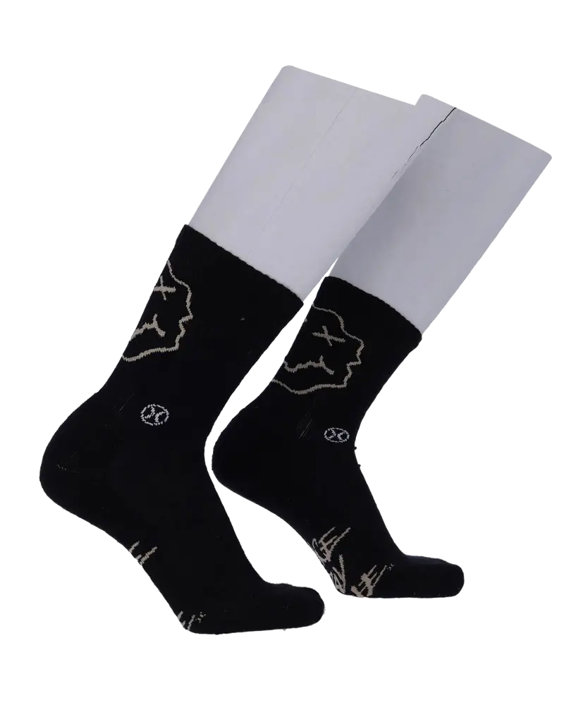 Smile Crew Socks in Solid Black