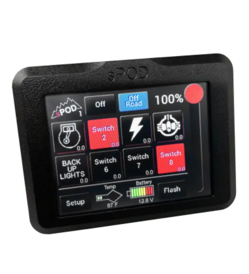 sPOD BantamX Smart Switch Panel – Universal Touchscreen Kit with 36″ Battery Cables