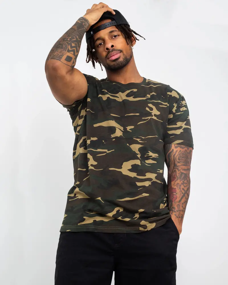Staple Camo-Print Cotton T-Shirt
