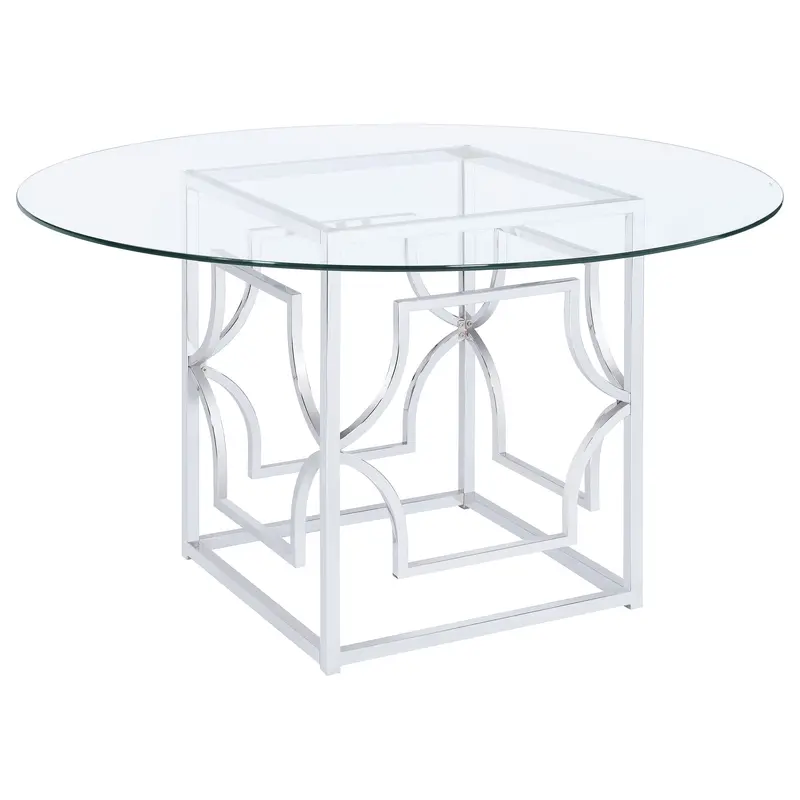 Starlight Dining Table – Sleek Glass and Metal Design