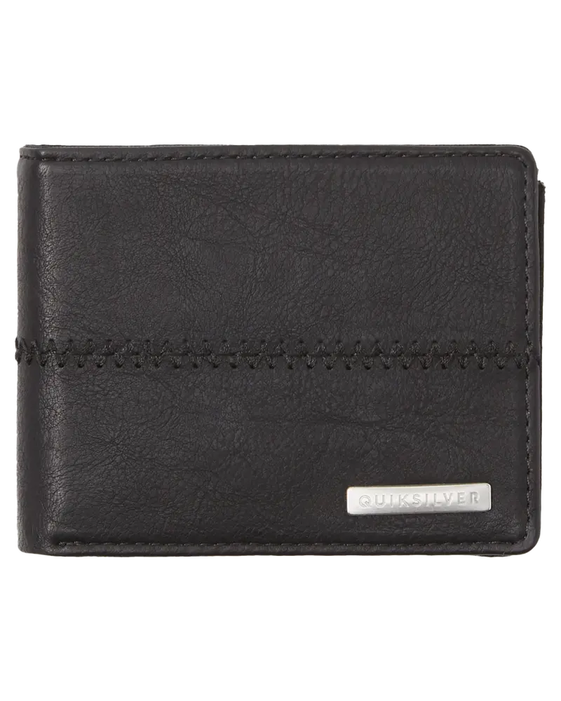 Stitchy 3 Slim Wallet – Premium Black Vegan Leather