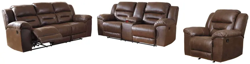Stoneland Living Room Collection – Sofa, Loveseat & Ottoman Set