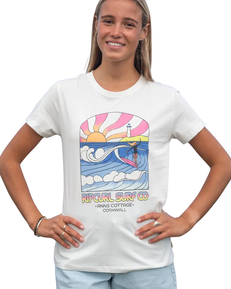 Stringer Crew Neck T-Shirt in Warm Bone
