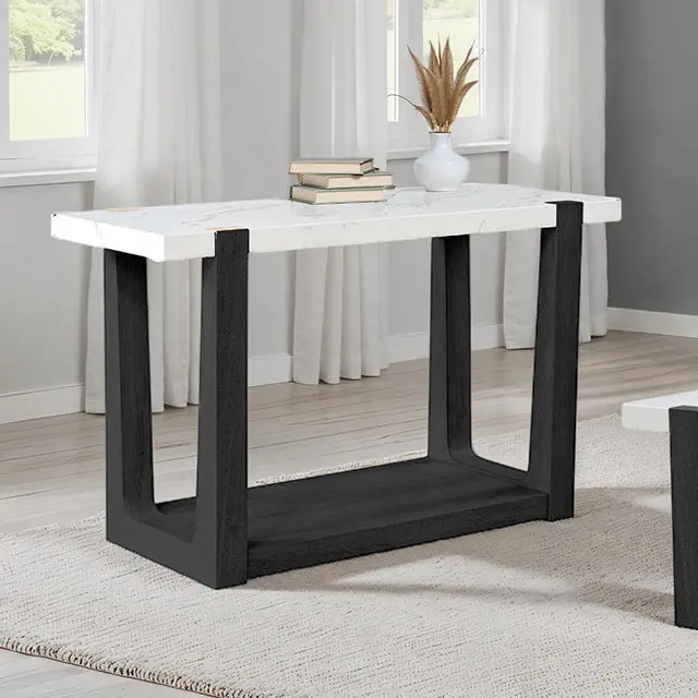 Sundbry Wooden Sofa Table with Storage Shelf