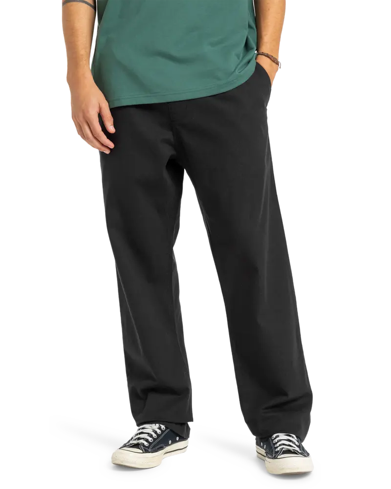 Taxer Twill Trousers – Slim-Fit Black Pants