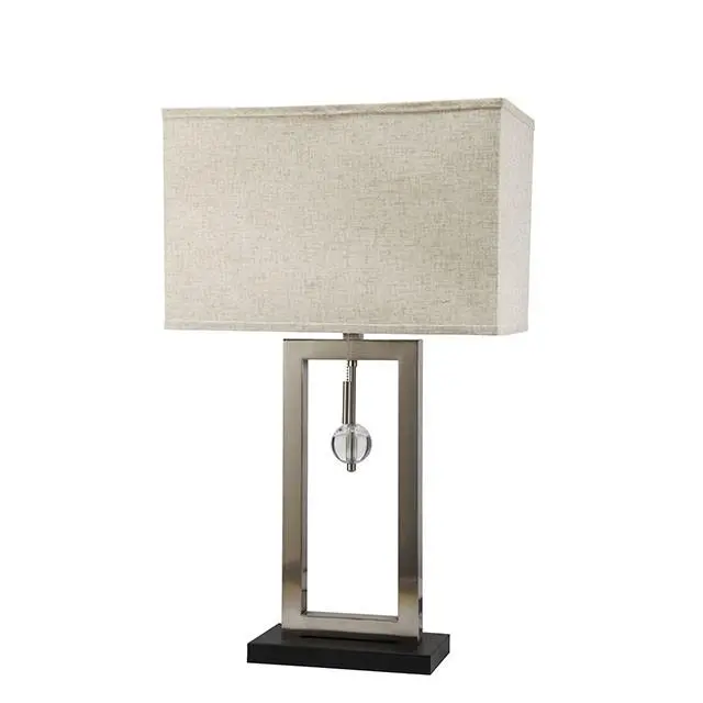 Terri Silver Table Lamp – 9.5″ Height Metallic Bedside Light