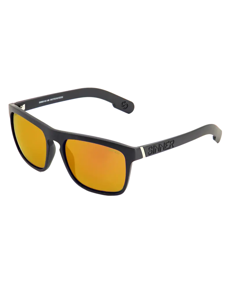 Thunder X Polarized Sunglasses – Black Frame with Gold Mirror Lens