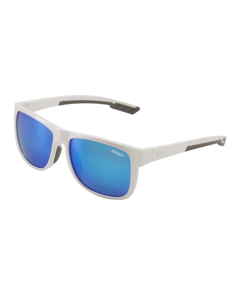 Totai Polarized Sunglasses – Shiny White & Matte Grey Frame with Sintec Smoke Ice Blue Lenses
