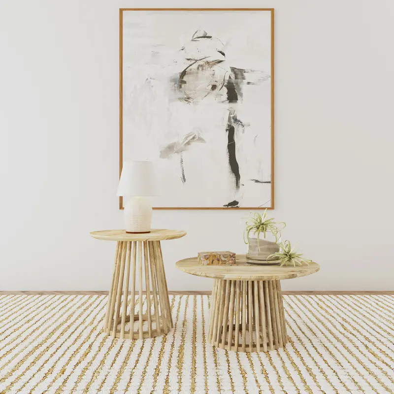 Touhy Round Coffee Table with Storage Shelf