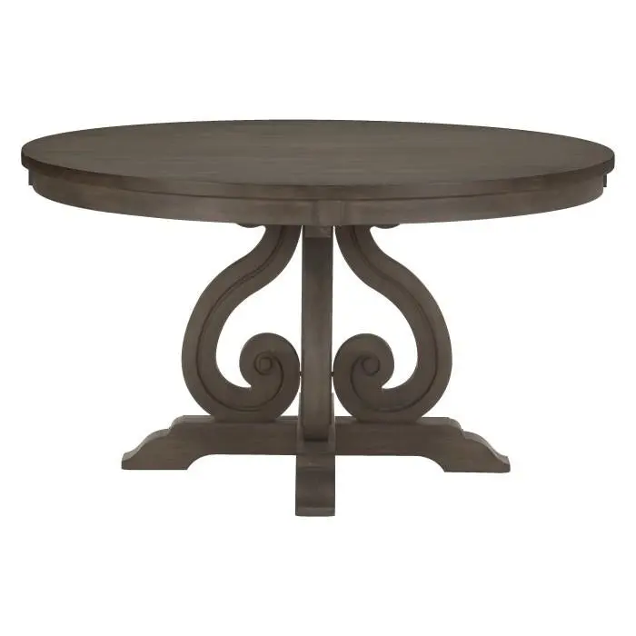 Toulon Dark Pewter Round Dining Table – Compact Extendable Surface for Small Spaces