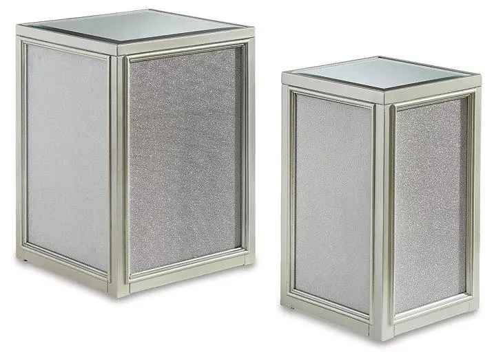 Traleena Set of Two Nesting End Tables with Metallic Accents