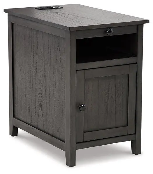Treytown Chairside End Table with Convenient Side Shelf