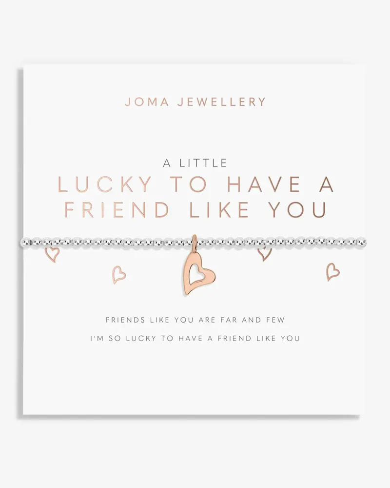 Two-Tone Bracelet: ‘Lucky To Have A Friend Like You’ – Silver & Rose Gold