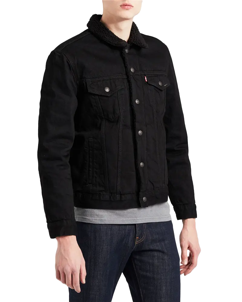 Type III Sherpa Trucker Jacket – Matte Black Finish