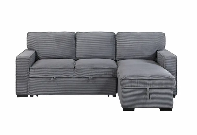 U0203 Light Grey Reversible Sleeper Sofa – Dual-Facing Comfort