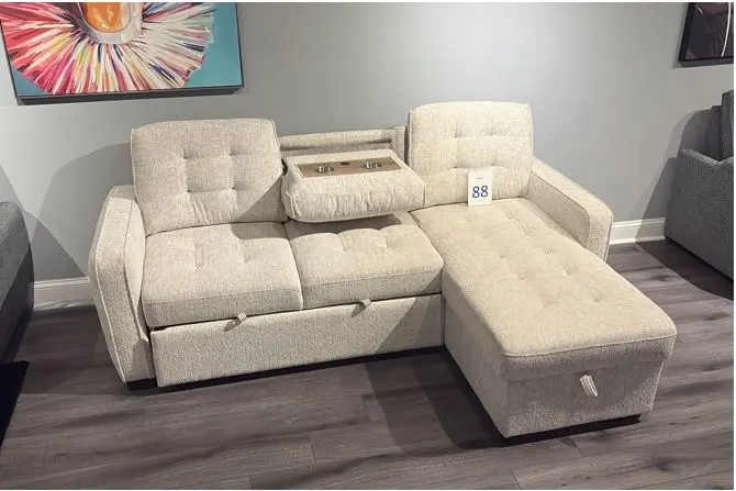 U0707 Brown Reversible Sleeper Sofa