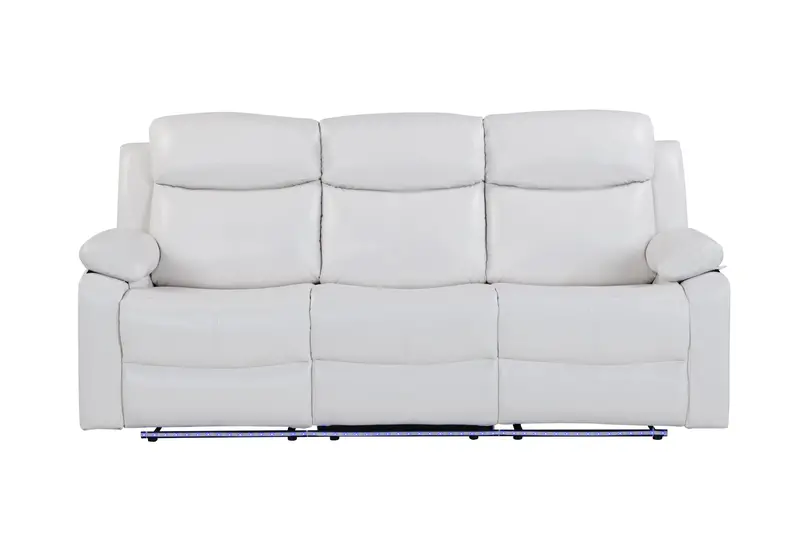 U6026 Blanche White LED-Equipped Reclining Sofa
