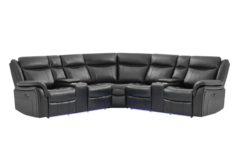 UM02 Black Fabric Modular Sectional Sofa