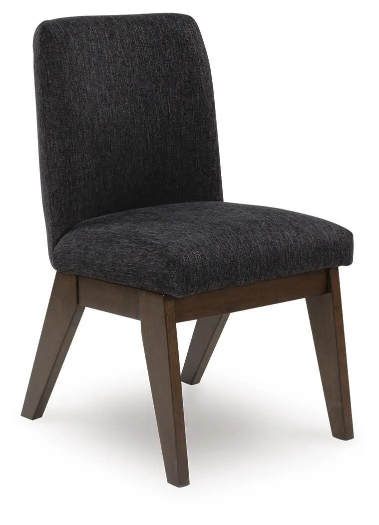 Upholstered Dining Chair with Padded Seat and Walnut-Finished Legs