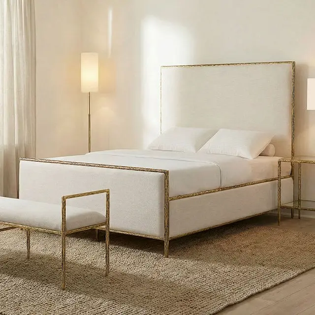Valda Upholstered King Bed with Button-Tufted Headboard