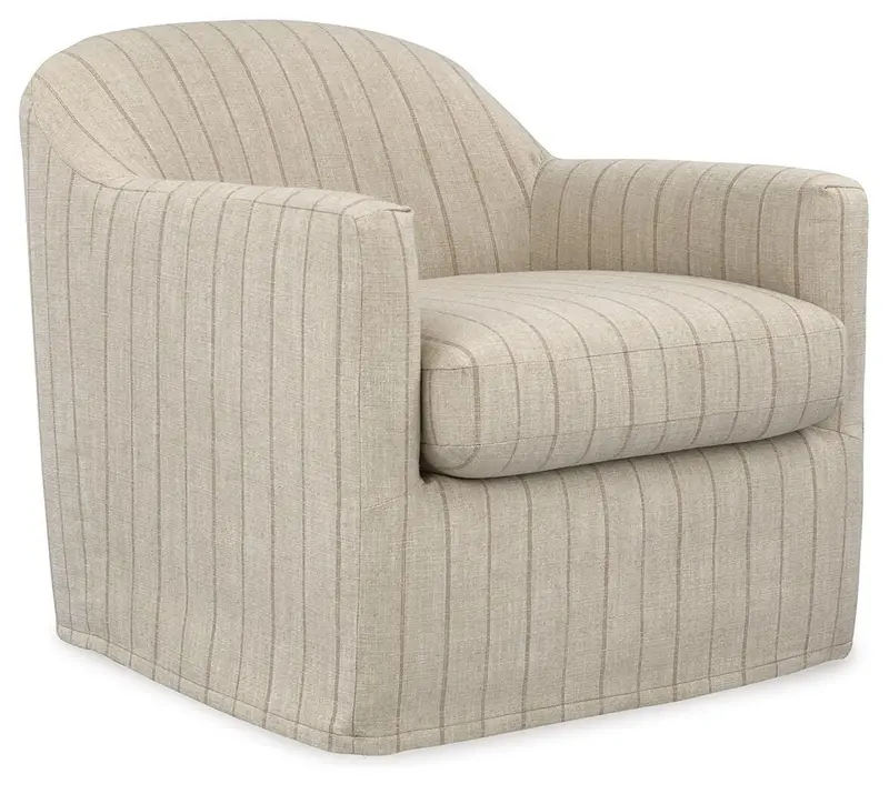 Valwick Rotating Accent Chair with Padded Back and Fabric Upholstery