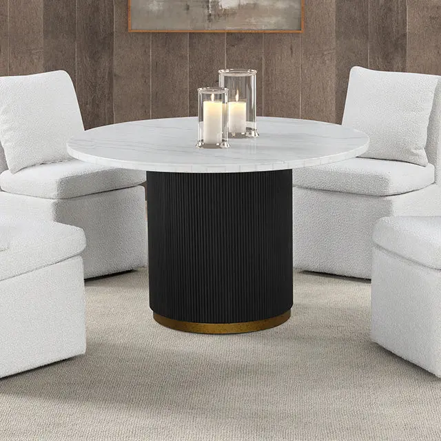 Varde Modern White 5-Piece Dining Set – Table + 4 Chairs