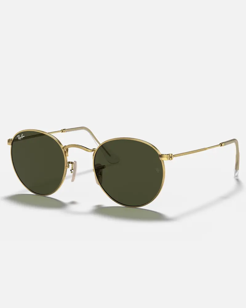 Vintage-Inspired Round Metal Black and Gold Sunglasses