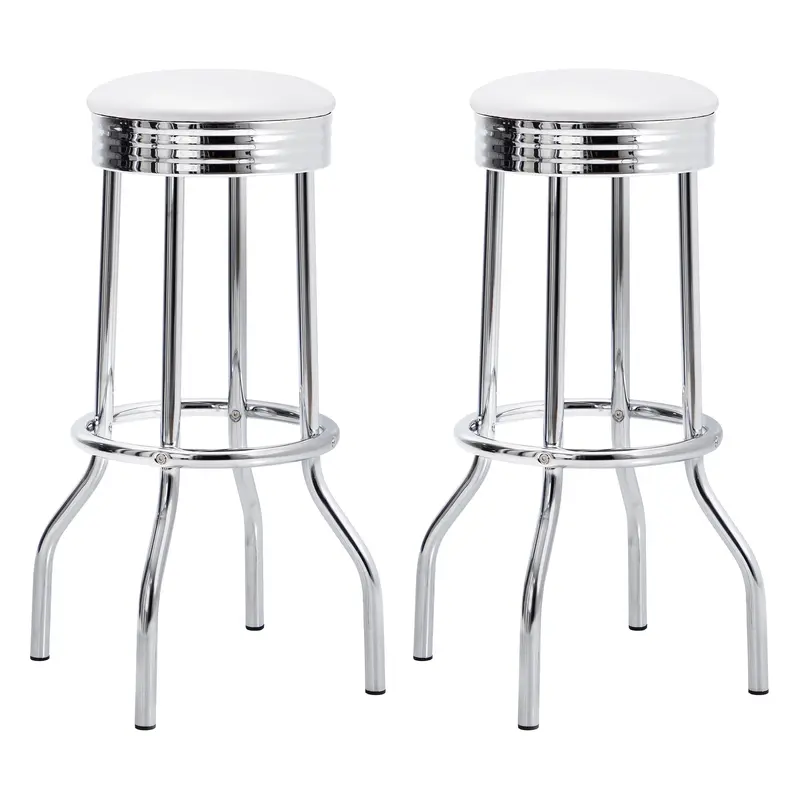 Vintage-Style Swivel Bar Stool with Retro Design