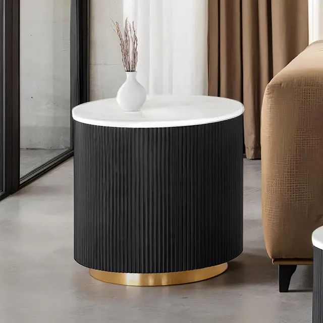 Virden Round Wood End Table