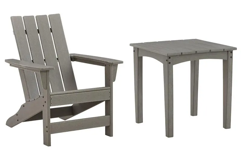 Visola Rustic Adirondack Chair and Coordinating End Table Set