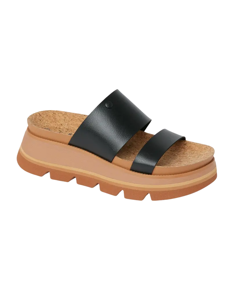 Vista Luxe Black and Tan Siaa Sandals