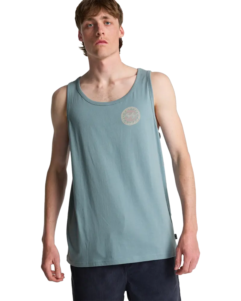 Washed Blue Crayon Wave Sleeveless Top