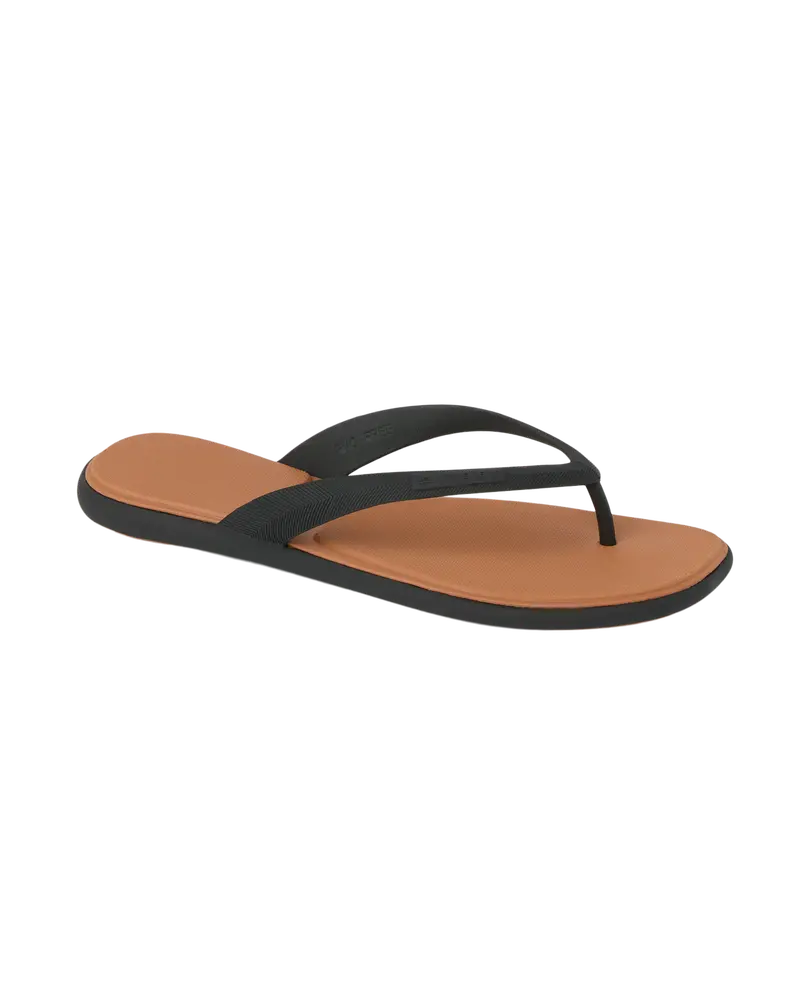 Water Willow Malibu Black and Tan Flip Flops