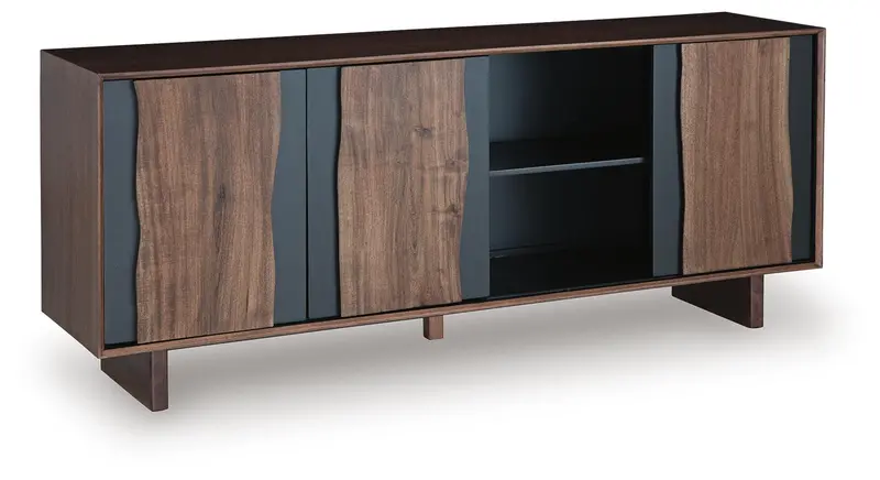 Welby Slatted Wood Accent Cabinet with Doors