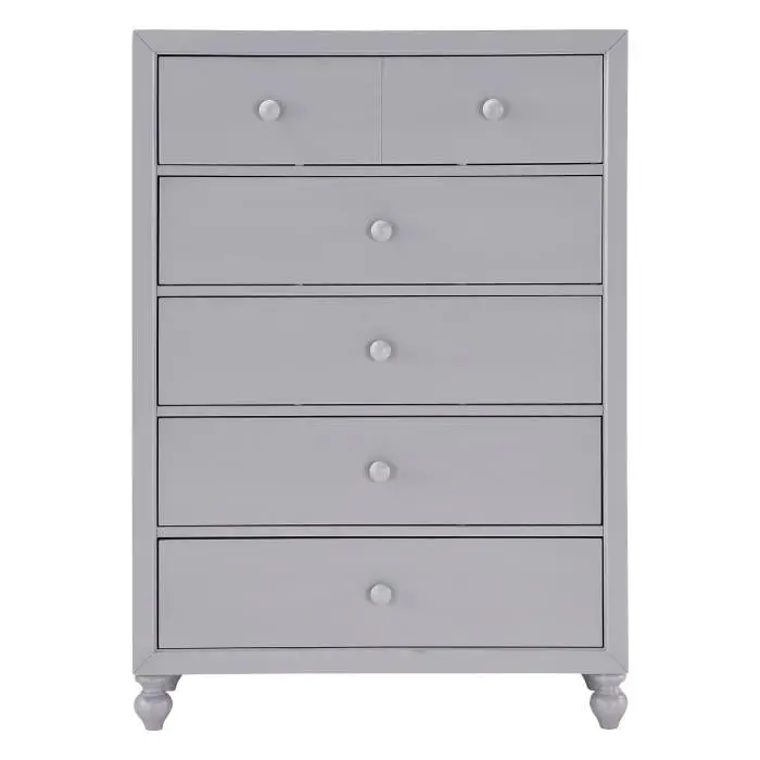 Wellsummer Gray 5-Drawer Chest – Stylish & Functional