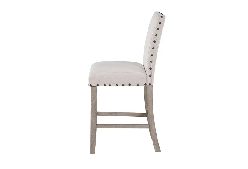 White Bar Stool with Upholstered Seat – D1622