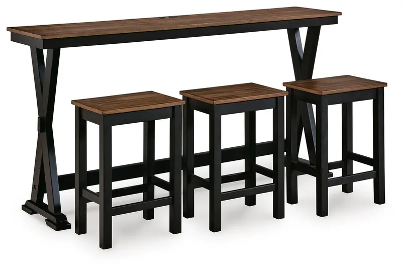 Wildenauer 3-Piece Counter Height Dining Set: Table + Barstools